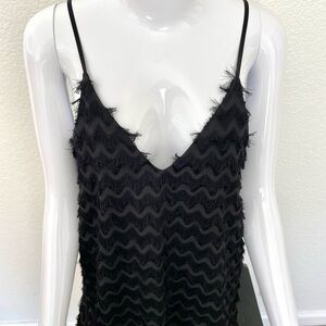 NWT Feather Black Mini Dress - S